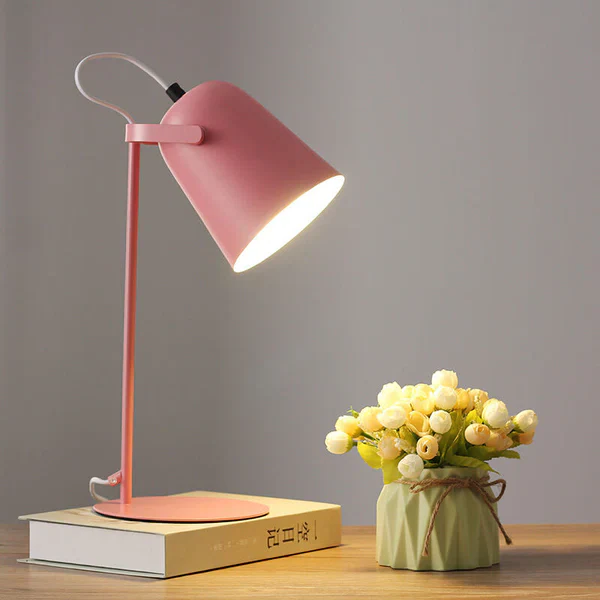 Jernspand Bordlampe i Makaronfarver