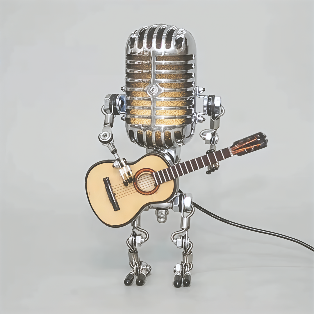 Robot Bordlampe med Dæmpbart LED Lys og Guitar Design