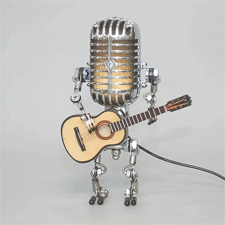 Robot Bordlampe med Dæmpbart LED Lys og Guitar Design