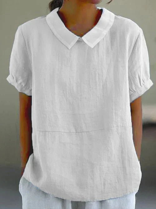 Ivy | Kvinders Peter Pan Krave Kortærmet Casual Top