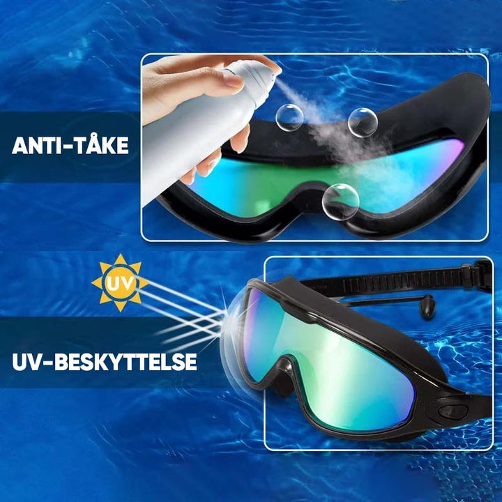 Anti-Dug Silikone Svømmegoggles med 180-Graders Udsigt