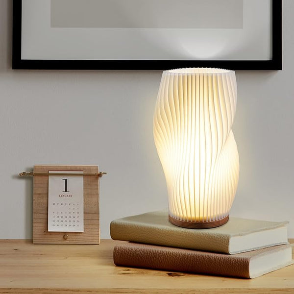 Dimmbar Plisseret Bordlampe med USB og Justerbart Lys