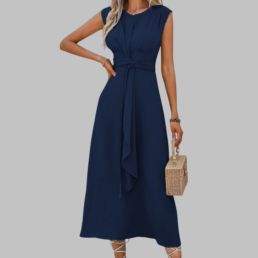Bridgette™ | Elegant Ærmeløs Maxi Kjole med Rund Hals