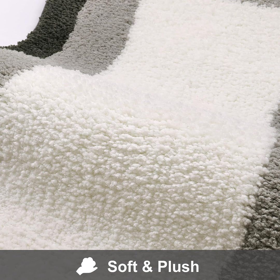 Skridsikker Badeværelse Måtte med Blød Microfiber Top i Sort Gradient