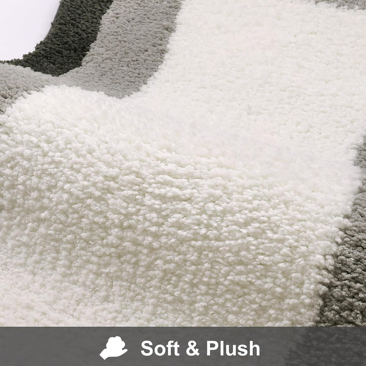 Skridsikker Badeværelse Måtte med Blød Microfiber Top i Sort Gradient