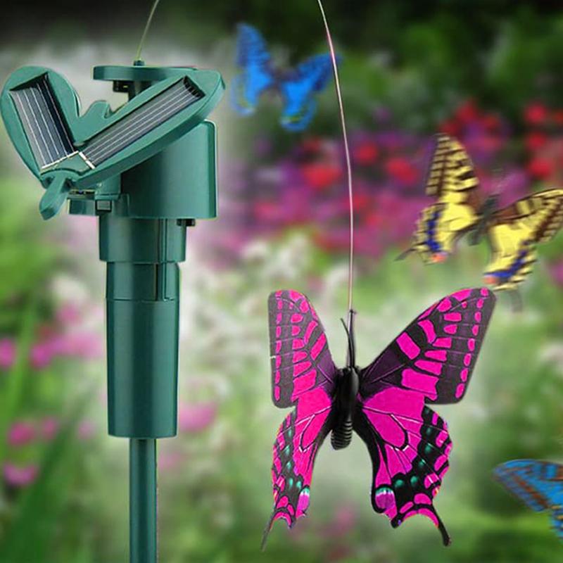 Solcelledrevet Dansende Kolibri og Sommerfugl Have Dekoration