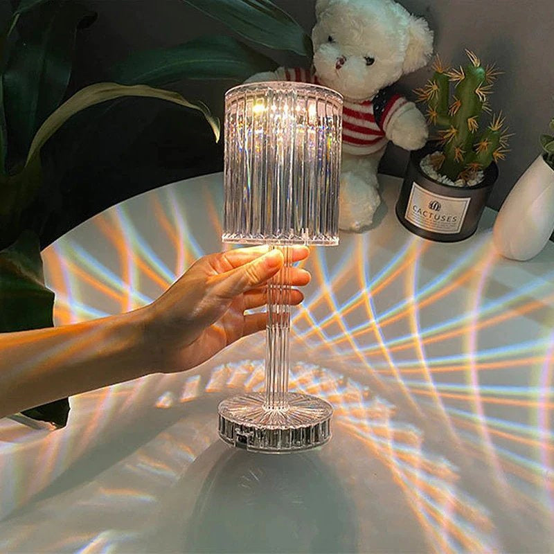 Berøringskontrol Krystal Bordlampe med RGB Lys