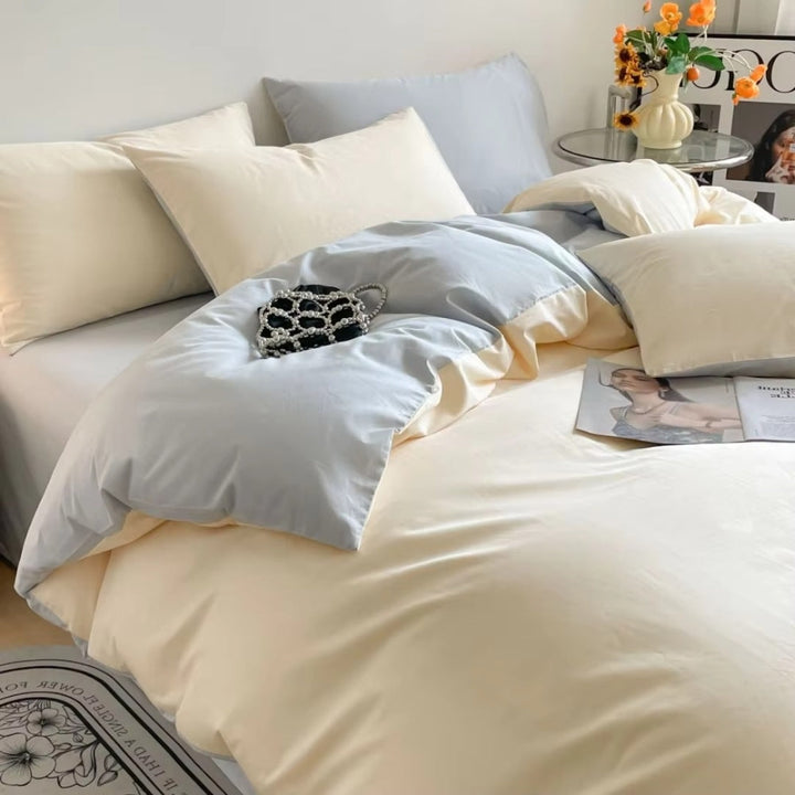 Satin Duvet Cover Sæt med Lynlås og Puder 100% Satin