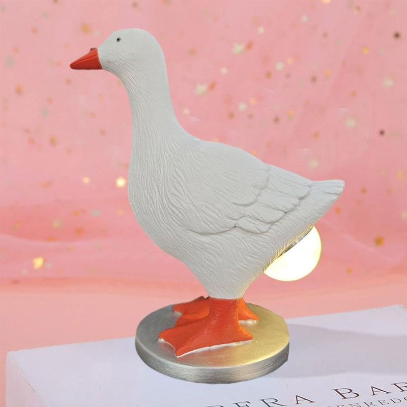 Høne- og Andebordlampe i Harpiks med USB-drift