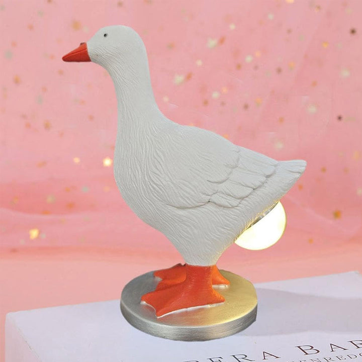Høne- og Andebordlampe i Harpiks med USB-drift