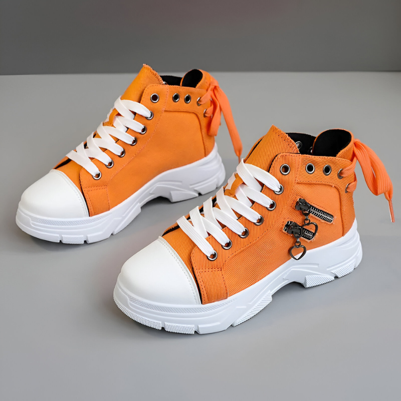 Chunky Sole High Sneakers with Decorative Details