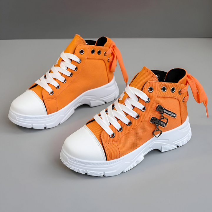 Chunky Sole High Sneakers with Decorative Details