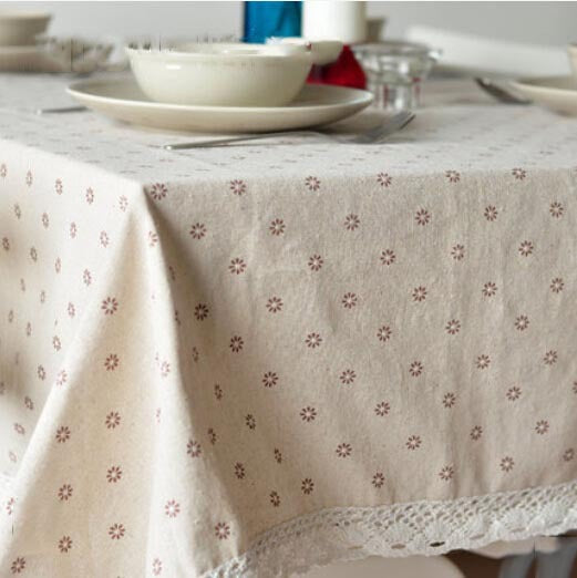 Daisy Print Bomulds-Linned Dækkeserviet med Elegant Design