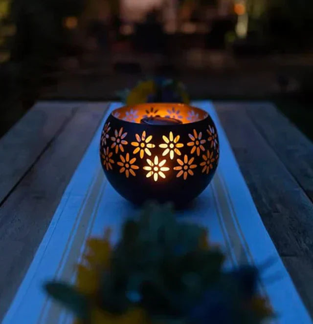 Blomsterdesign LED Stearinlys Lampe til Varm Belysning
