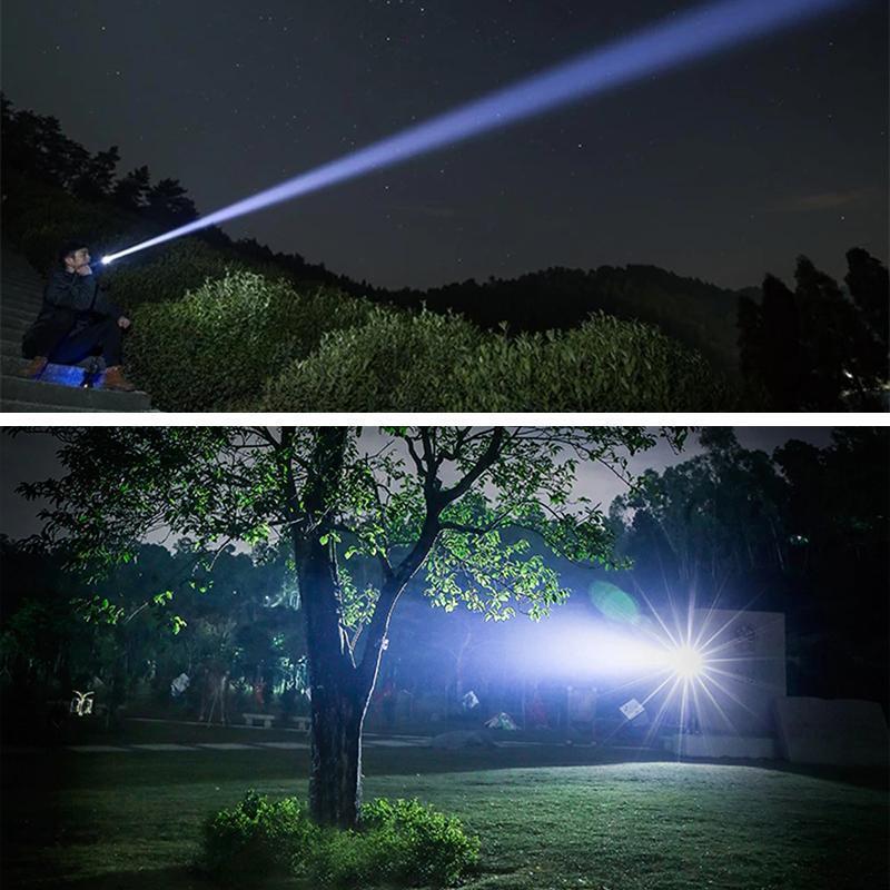 Genopladelig Taktisk LED Lommelygte 90000 Lumen Vandtæt Aluminium
