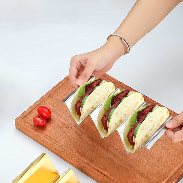 Rustfrit Stål Taco Holder med Håndtag