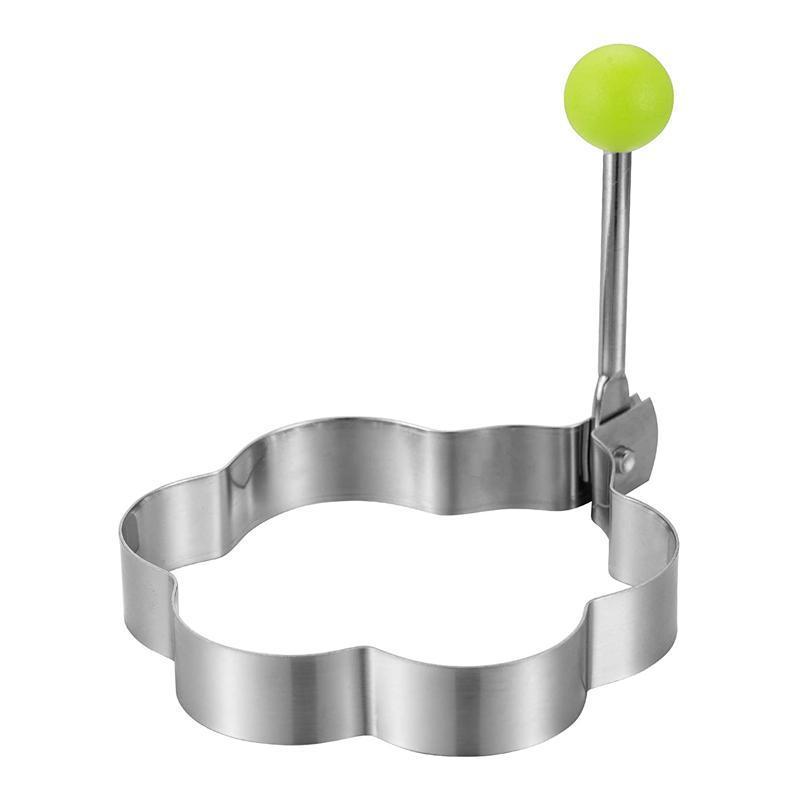 Rustfrit Stål Non-Stick Æg Stegeforme med Silikone Håndtag