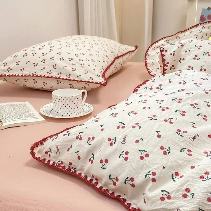 Blomster Duvet Cover Sæt med Pudebetræk i Blødt Stof
