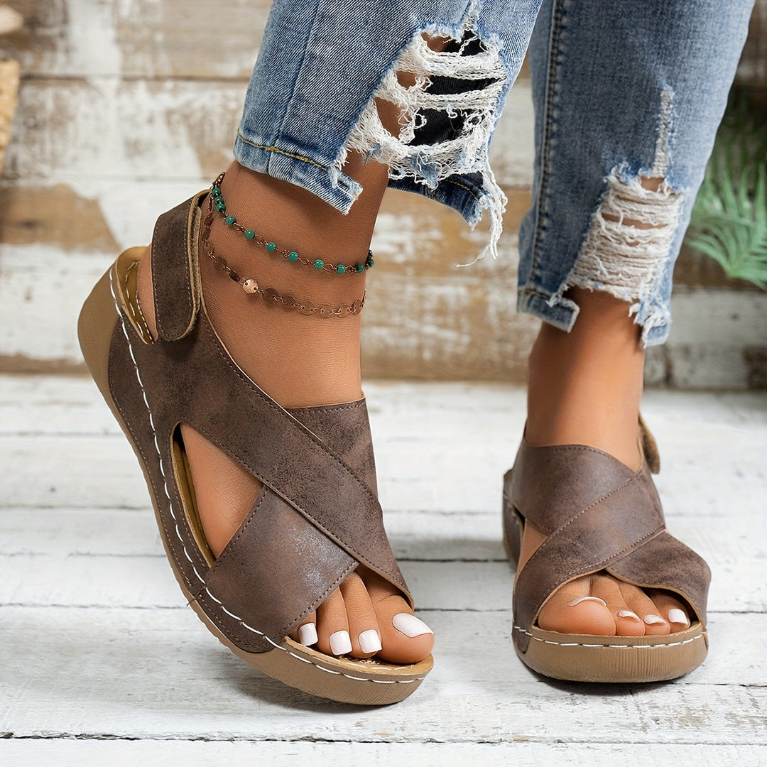 Olive | Kvinders Platform Polstrede Wedge Sandaler