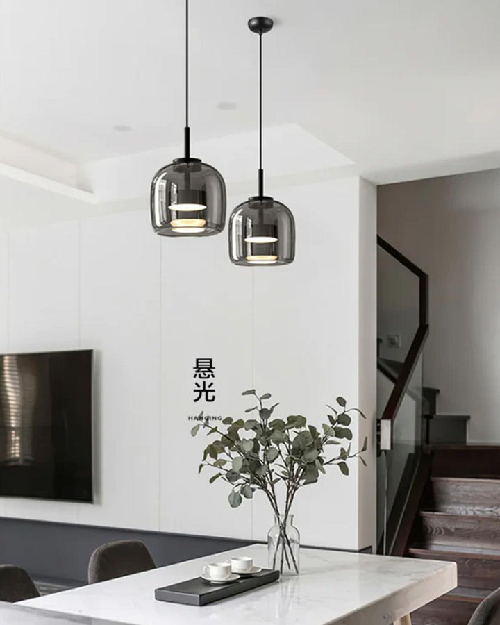 Røgglas Chandelier Sæt med Justerbar Kæde