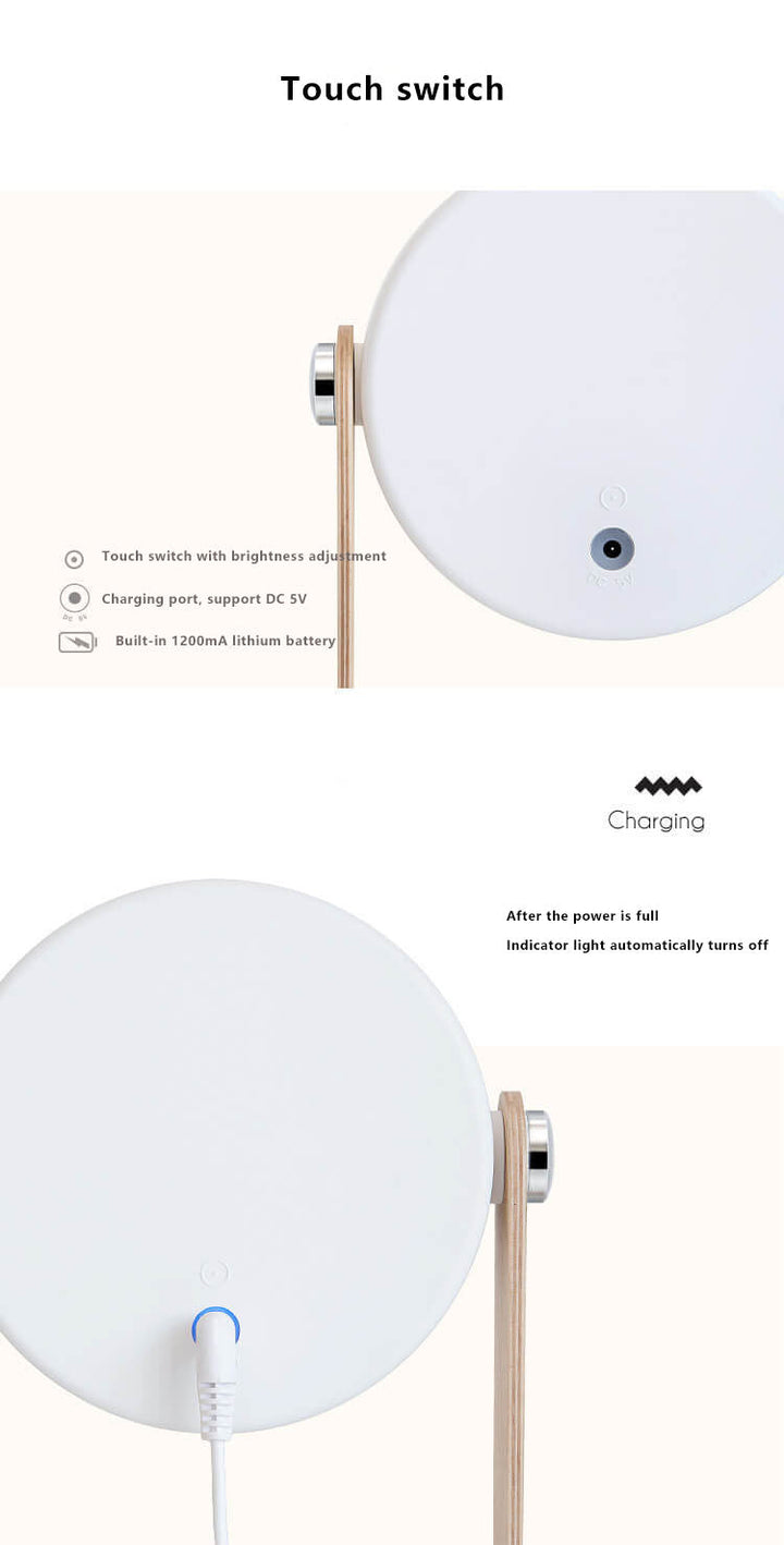 Foldbar Bærbar LED Bordlampe med Touchkontakt og 360° Rotation