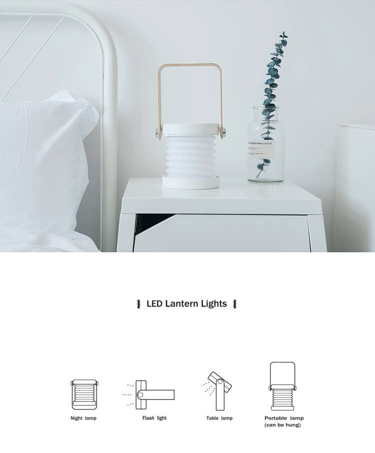 Foldbar Bærbar LED Bordlampe med Touchkontakt og 360° Rotation