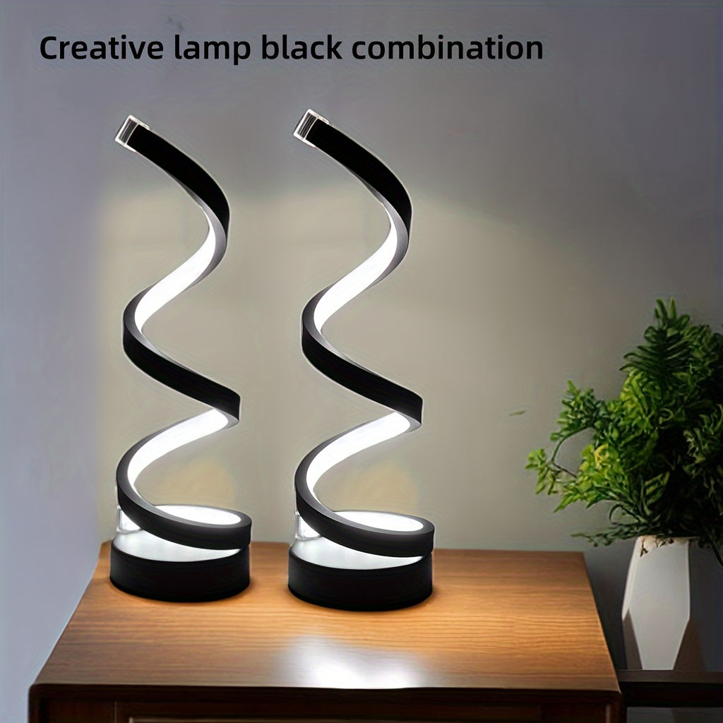 Spiralformet LED Bordlampe med Varmt Lys