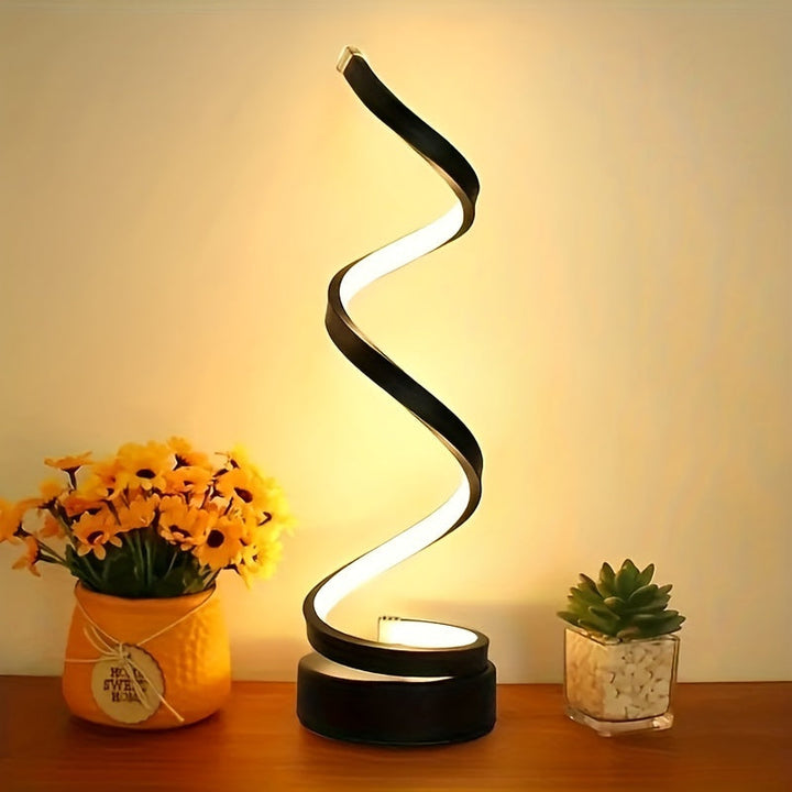 Spiralformet LED Bordlampe med Varmt Lys