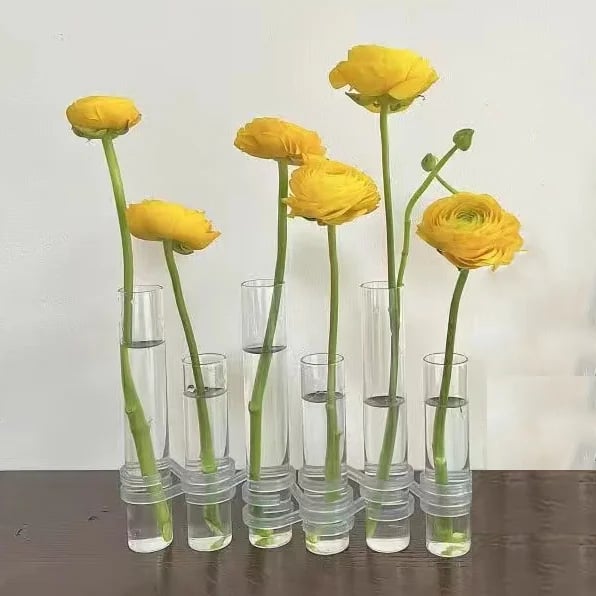 Justerbar Glastube Vase i Borosilikatglas med Hængsler