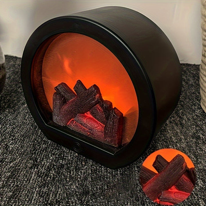 Rektangulær LED Pejselampe med Realistisk Flammeeffekt
