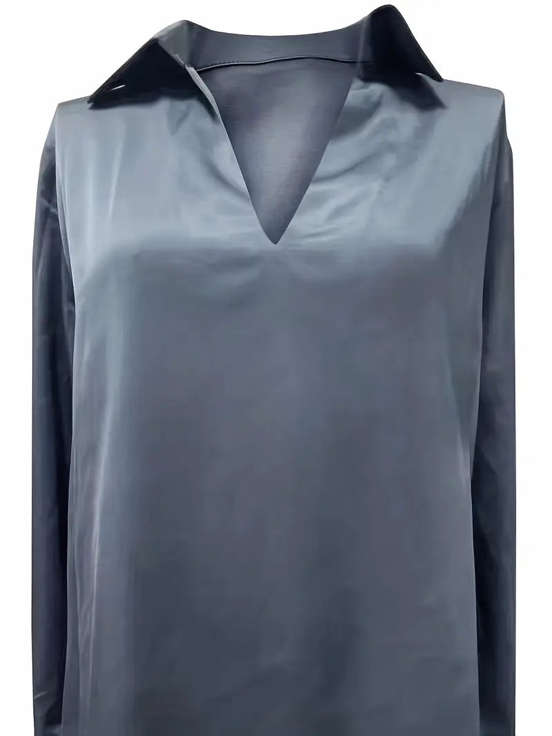 Eva™ | Luksus Satin V-Hals Bluse