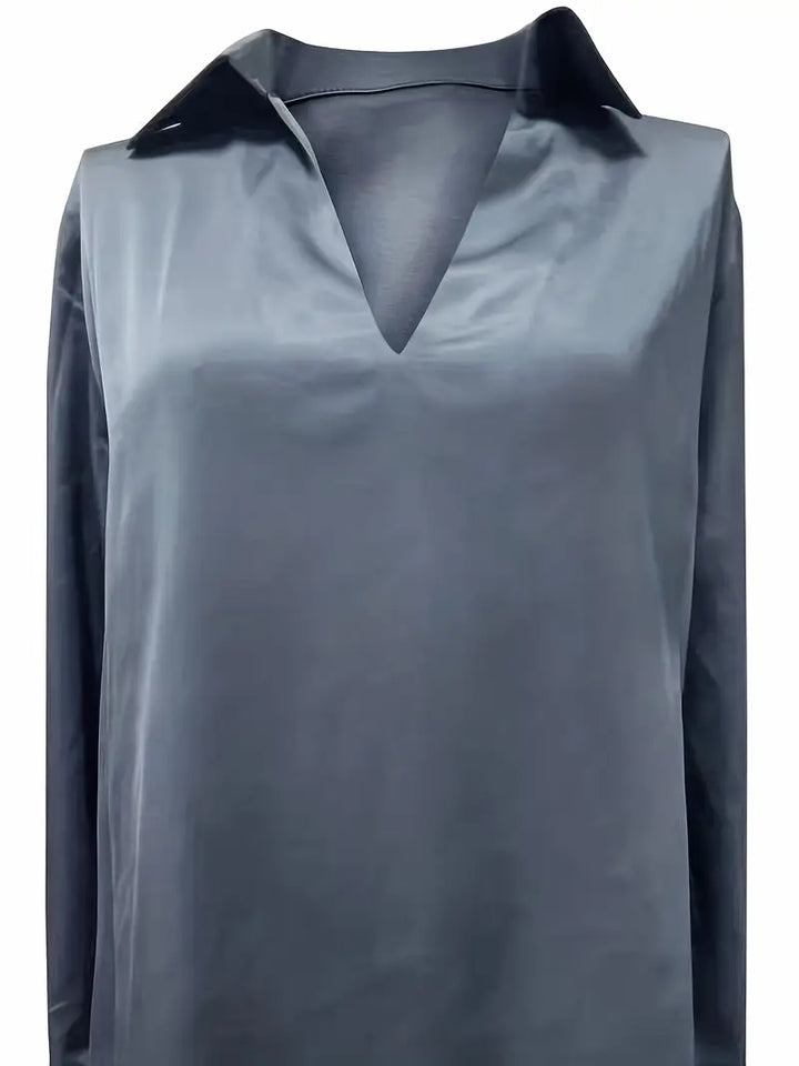 Eva™ | Luksus Satin V-Hals Bluse