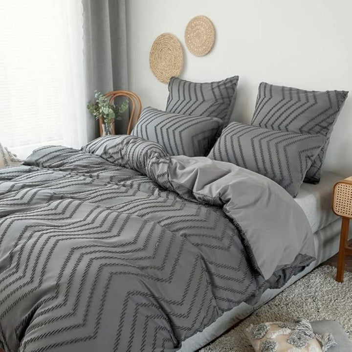 Chevron Mikrofiber Dynecover Sæt med Pudebetræk