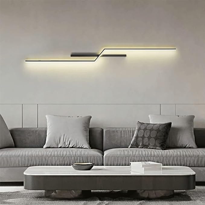 Moderne Sort og Guld LED Væglampe med Minimalistisk Design