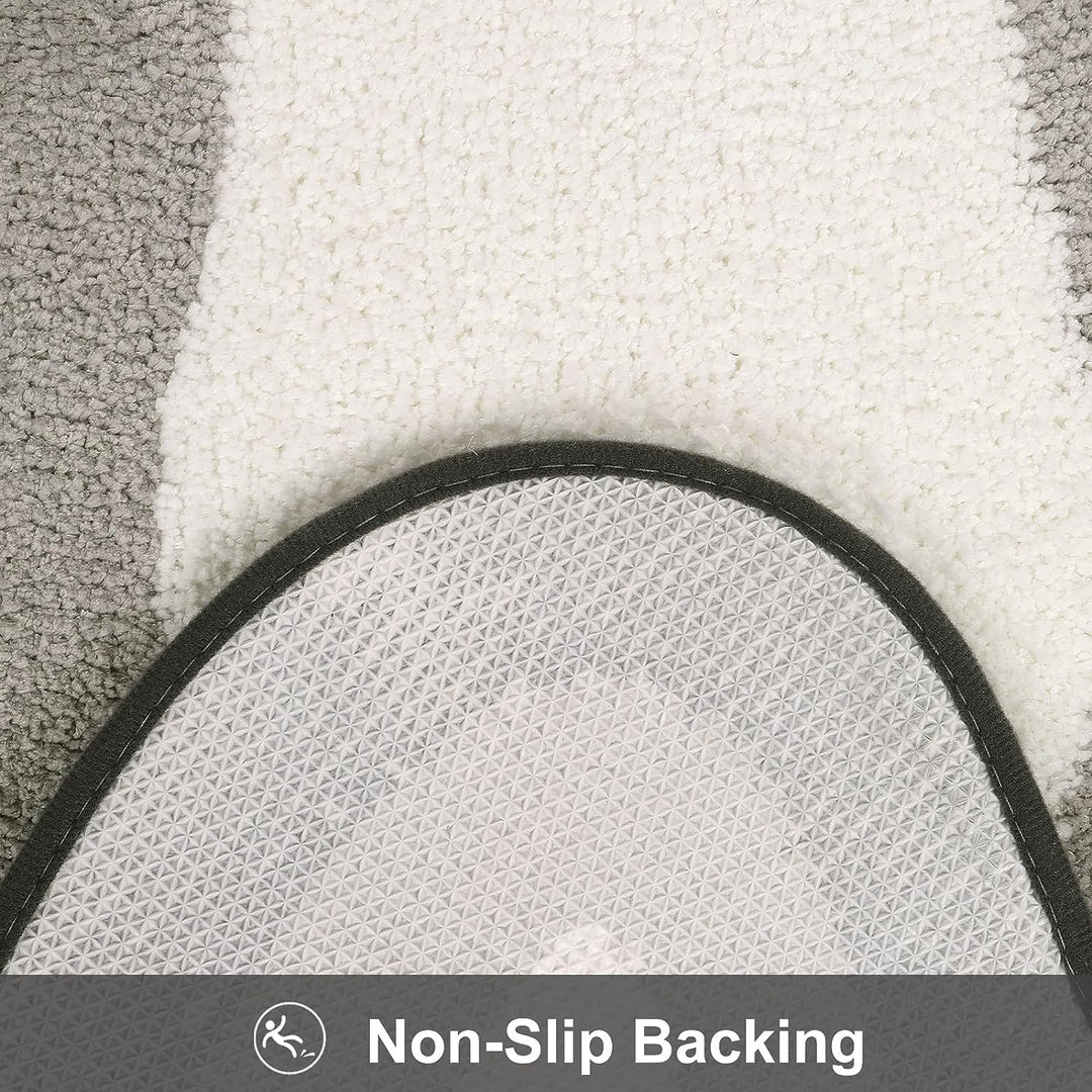 Skridsikker Badeværelse Måtte med Blød Microfiber Top i Sort Gradient
