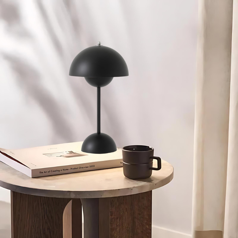 Moderne Genopladelig Berøringsstyret Bordlampe i Svampedesign