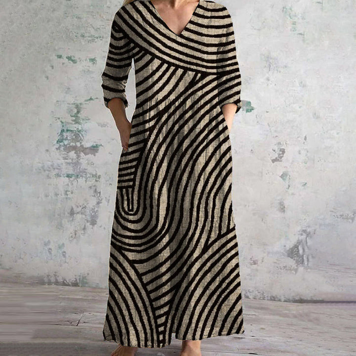 Bonnie™ | Vintage Stribet kjole