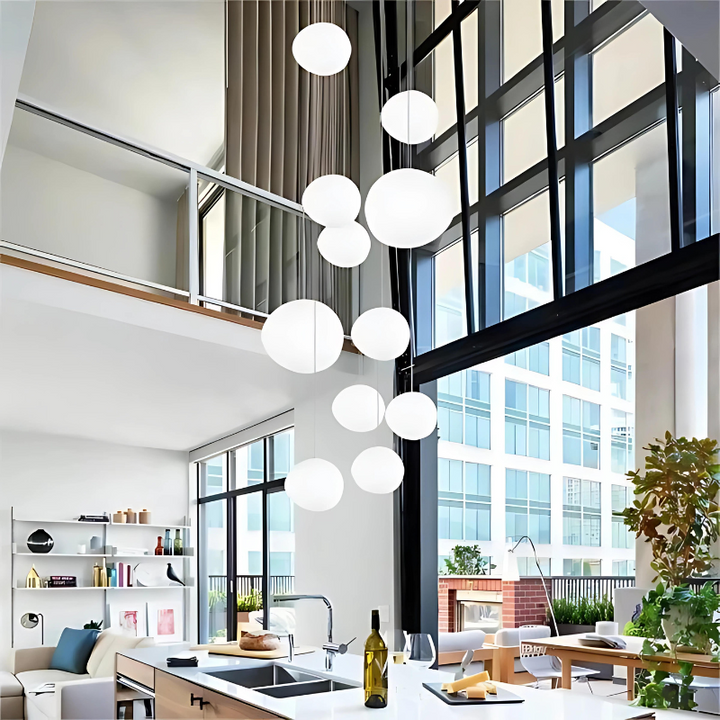 Glas Pebble Pendel Lys i Hvid - Moderne Design