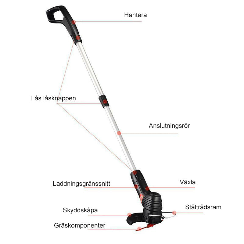 Justerbar Letvægts Plæne Trimmer med Kompakt Design