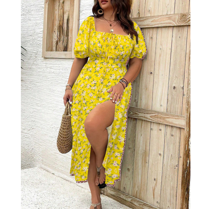 Eleanor™ | Elegant Plus Size Puff Sleeve Maxi Kjole