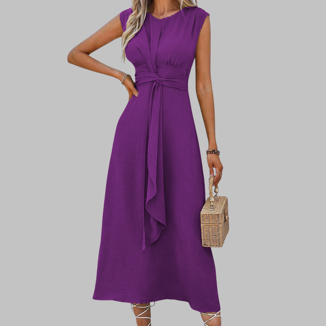 Bridgette™ | Elegant Ærmeløs Maxi Kjole med Rund Hals