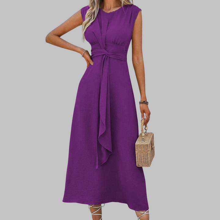Bridgette™ | Elegant Ærmeløs Maxi Kjole med Rund Hals