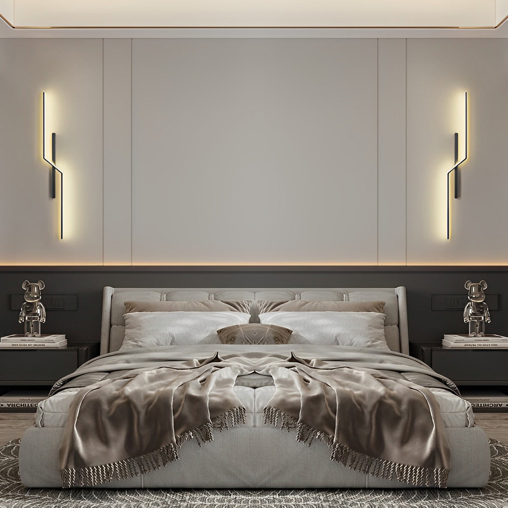 Moderne Sort og Guld LED Væglampe med Minimalistisk Design