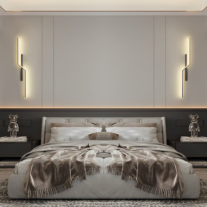Moderne Sort og Guld LED Væglampe med Minimalistisk Design