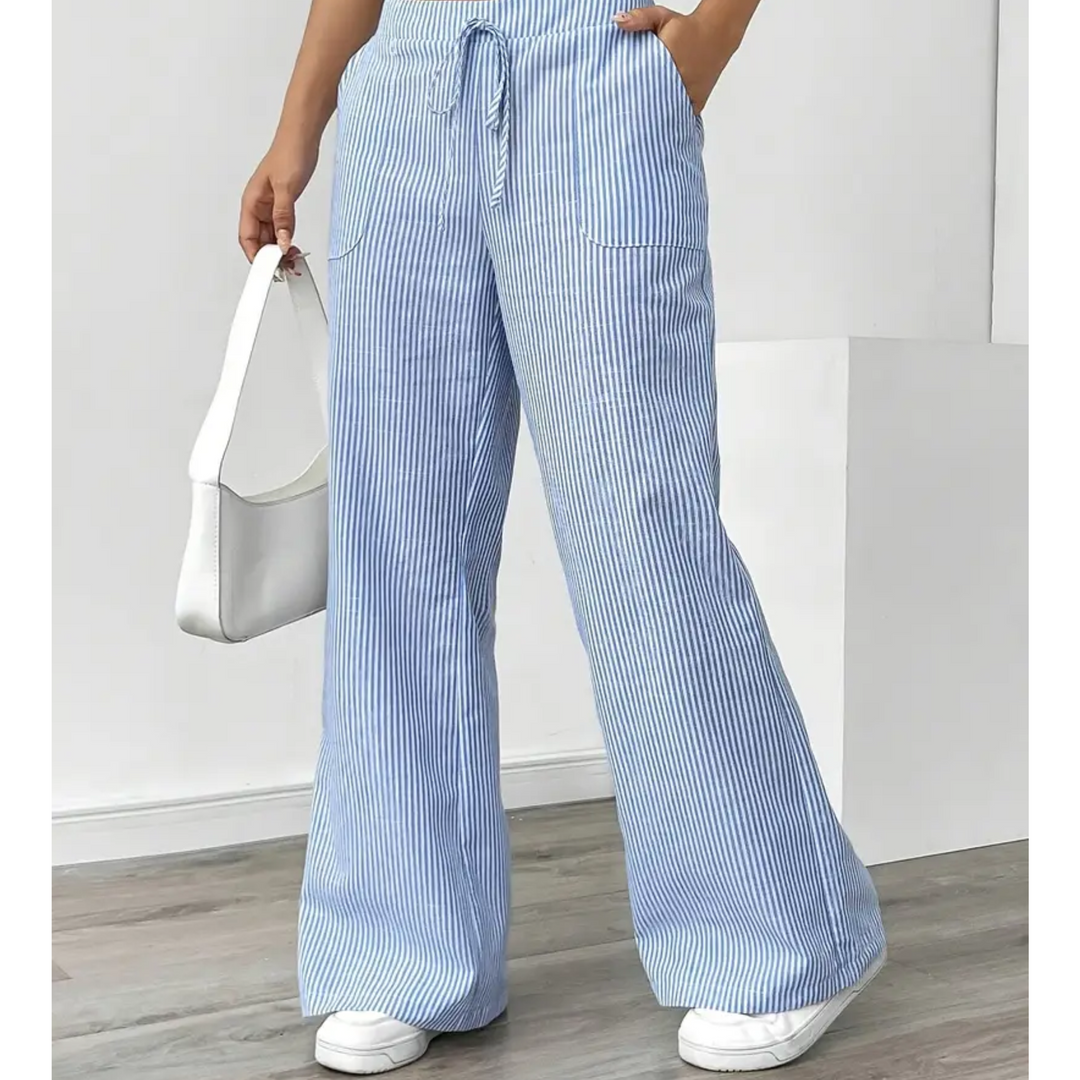 Amber™ | Stribet Bukser Med Lommer