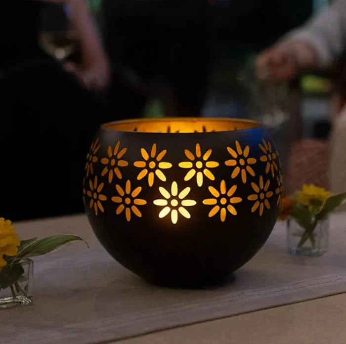 Blomsterdesign LED Stearinlys Lampe til Varm Belysning