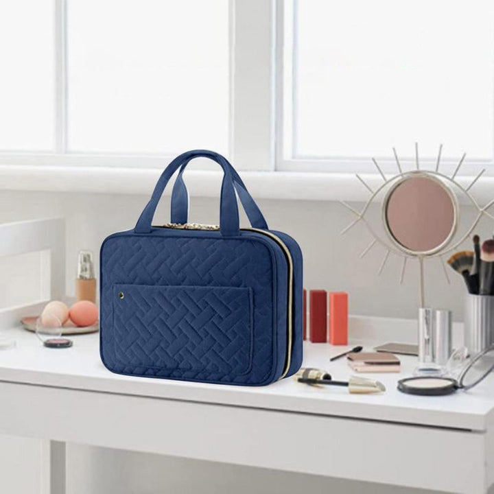 Kompakt Rejse Kosmetik Organizer med 4 Rum og Gennemsigtige Sider
