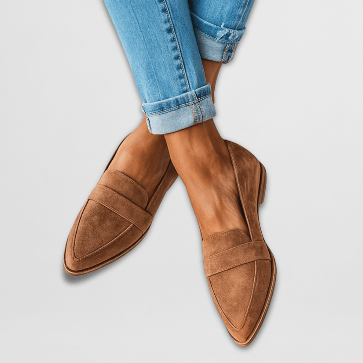 Magdalena | Dame Forårs Spids Snude Suede Loafers
