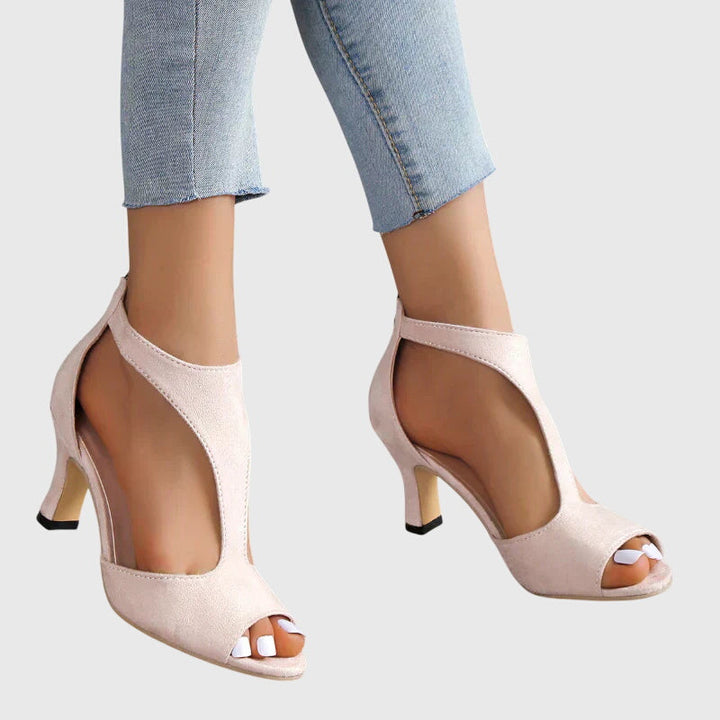 Jana | Dame Cut-Out Peep-Toe Hælsandaler