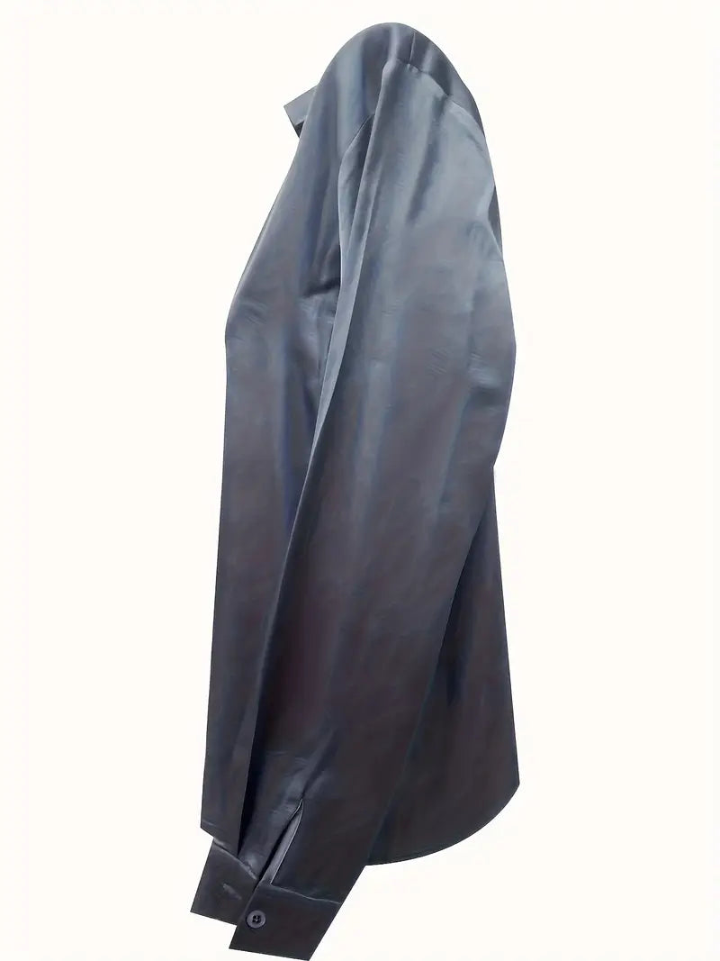 Eva™ | Luksus Satin V-Hals Bluse